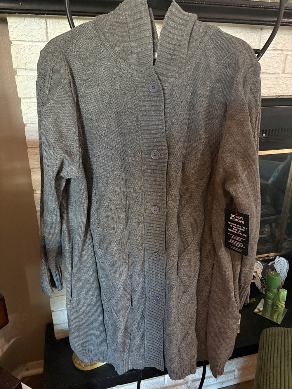 Woman Within Charcoal Gray Knit Sweater